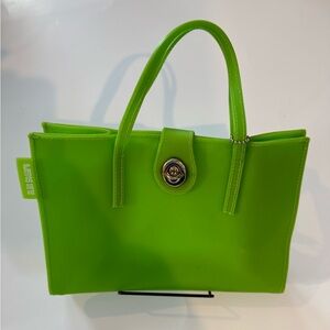 NWT Alan Stuart Neon Green Jelly Bag